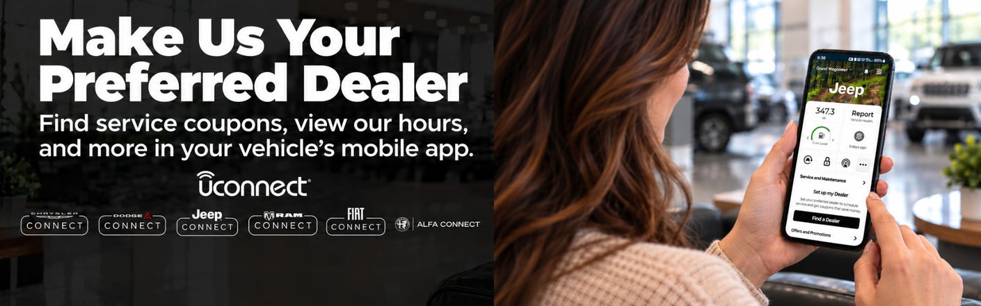 uconnect® make us your preferred dealer | Blue Ribbon Chrysler Jeep Dodge Ram in Sallisaw OK