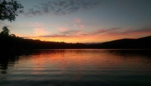 Lake sunset during summer