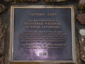 Sequoyah's Cabin Museum marker