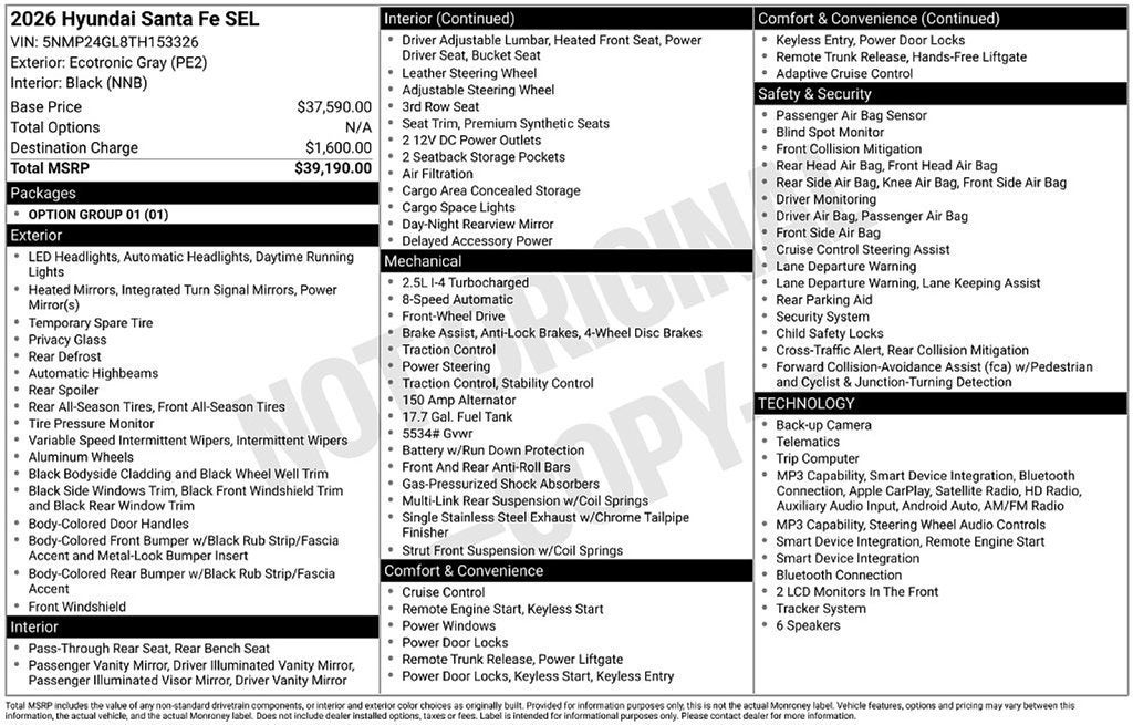 2026 Hyundai Santa Fe SEL