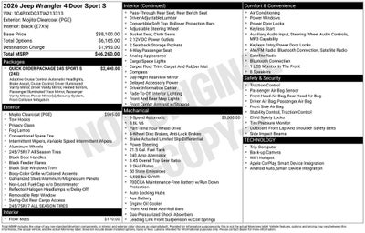 2026 Jeep Wrangler Sport S