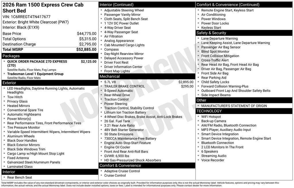 2026 RAM 1500 Express