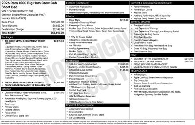 2026 RAM 1500 Big Horn/Lone Star