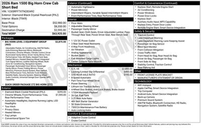 2026 RAM 1500 Big Horn/Lone Star