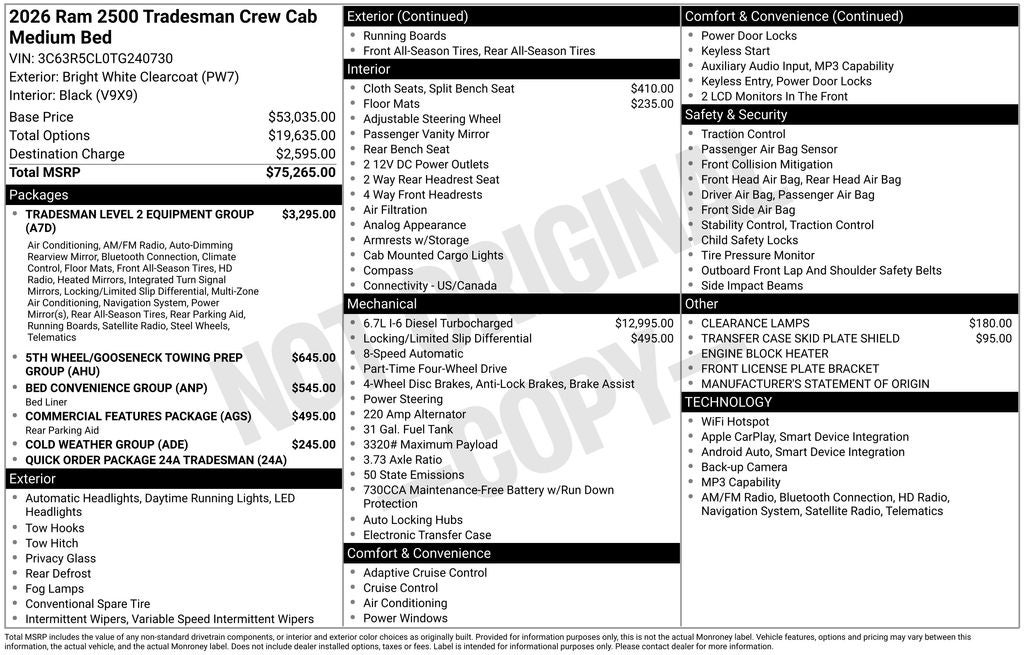 2026 RAM 2500 Tradesman