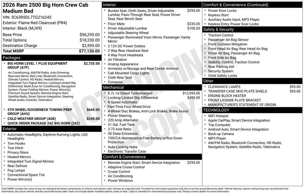 2026 RAM 2500 Big Horn