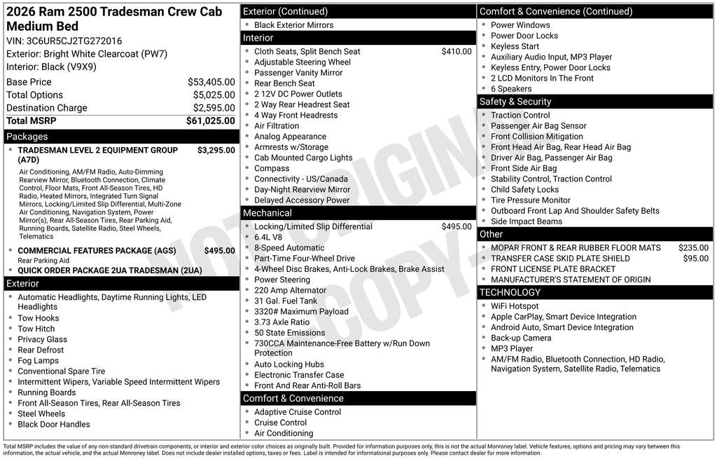 2026 RAM 2500 Tradesman